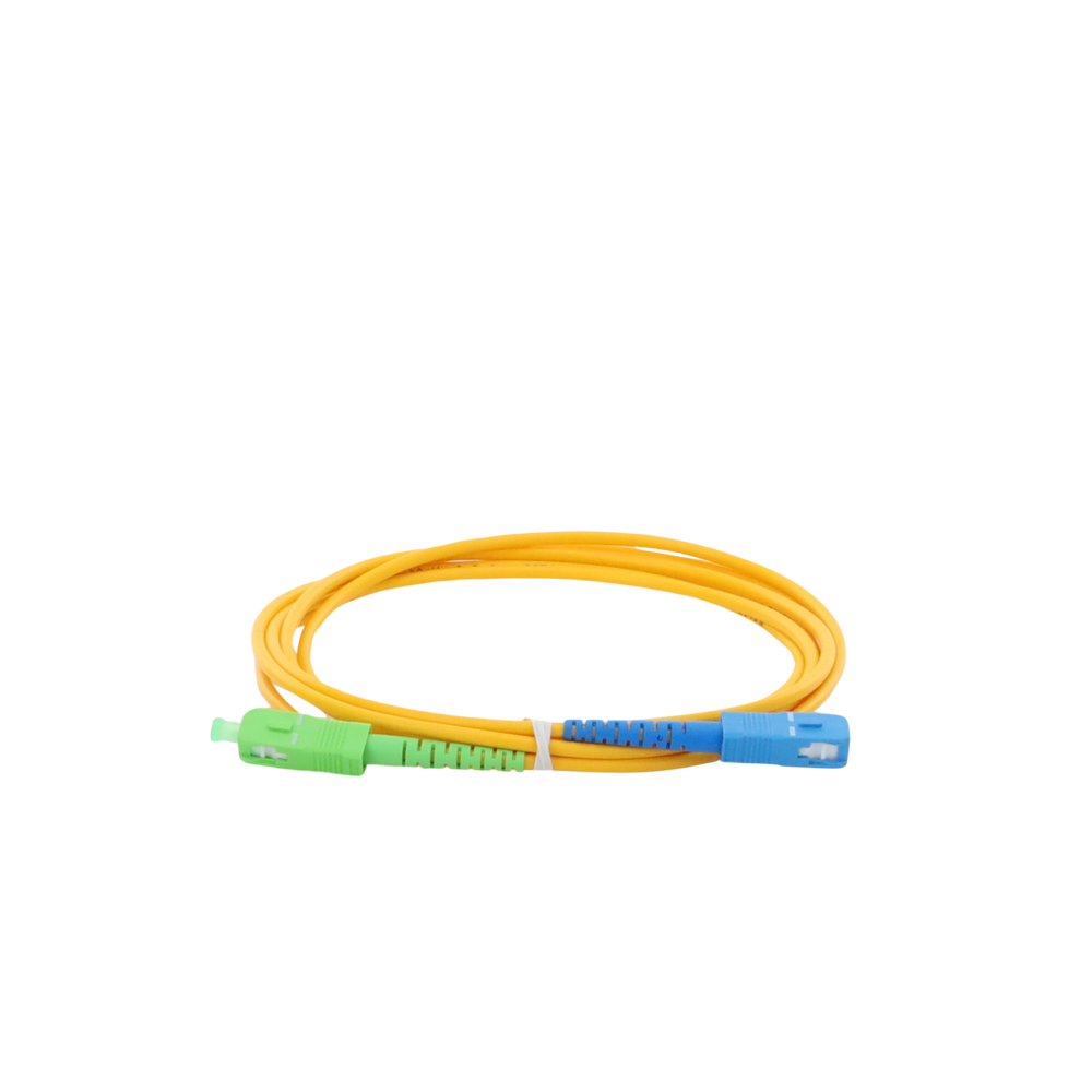 Jumper de Fibra Óptica Monomodo SC/APC-SC/UPC Simplex de 2 Metros (6.56 Pies), 3mm