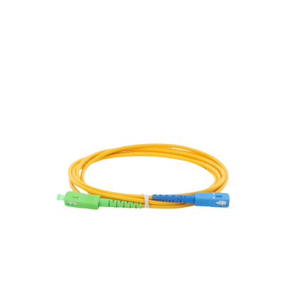 Jumper de Fibra Óptica Monomodo SC/APC-SC/UPC Simplex de 2 Metros (6.56 Pies), 3mm