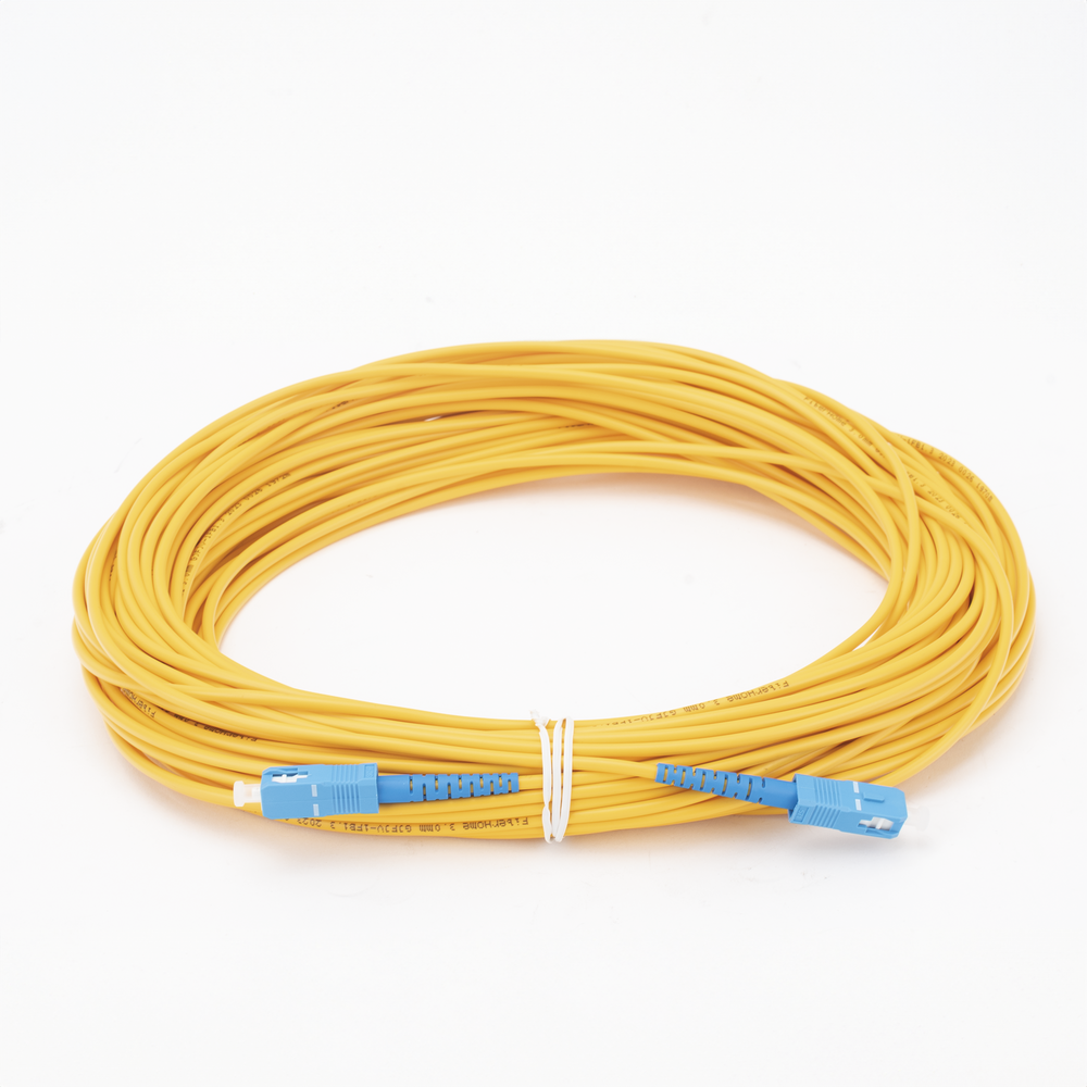 Jumper de Fibra Óptica Monomodo SC/UPC-SC/UPC Simplex de 30 Metros (98.43 Pies), 3mm