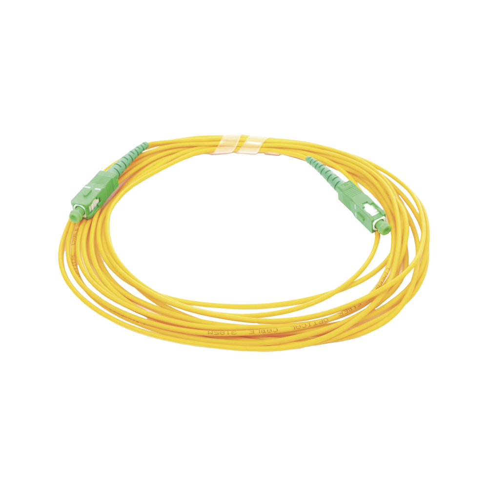 Jumper de Fibra Óptica Monomodo SC/APC - SC/APC Simplex, color amarillo, 5 metros