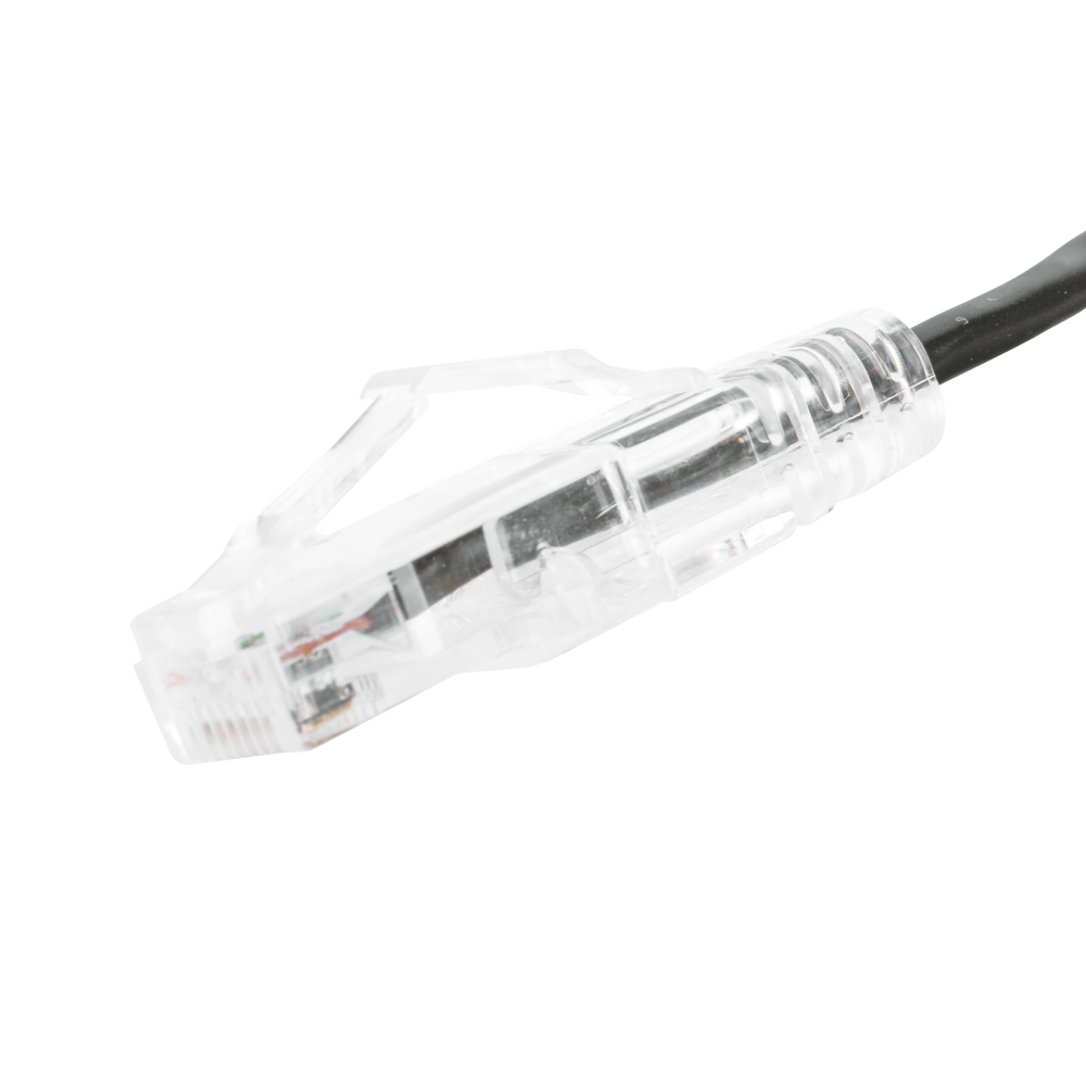 Cable de Parcheo Slim UTP Cat6 - 20 cm (7.87 Pulgadas) Negro Diámetro Reducido (28 AWG)