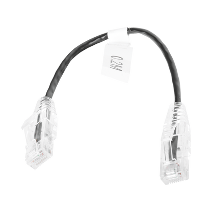 Cable de Parcheo Slim UTP Cat6 - 20 cm (7.87 Pulgadas) Negro Diámetro Reducido (28 AWG)
