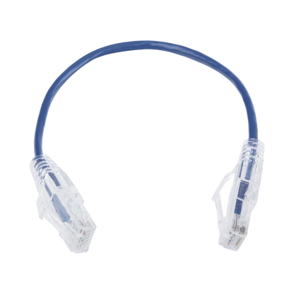 Cable de Parcheo Slim UTP Cat6 - 20 cm (7.87 Pulgadas) Azul Diámetro Reducido (28 AWG)