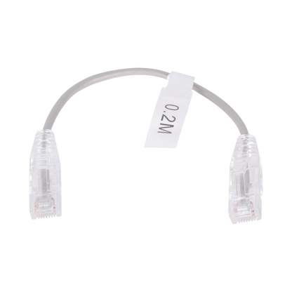 Cable de Parcheo Slim UTP Cat6 - 20 cm (7.87 Pulgadas) Gris Diámetro Reducido (28 AWG)