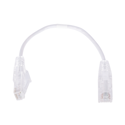 Cable de Parcheo Slim UTP Cat6 - 20 cm (7.87 Pulgadas) Blanco Diámetro Reducido (28 AWG)