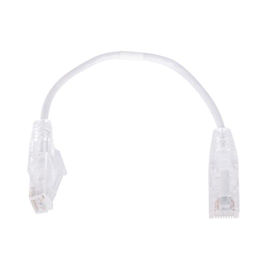 Cable de Parcheo Slim UTP Cat6 - 20 cm (7.87 Pulgadas) Blanco Diámetro Reducido (28 AWG)