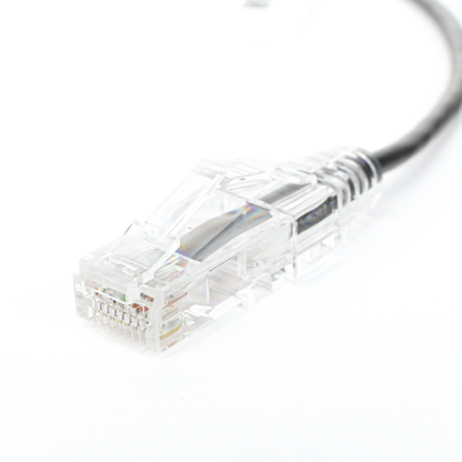 Cable de Parcheo Slim UTP Cat6 - 30 cm (11.81 Pulgadas) Negro Diámetro Reducido (28 AWG)