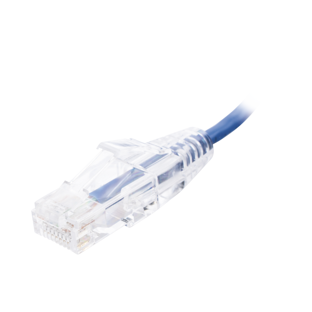 Cable de Parcheo Slim UTP Cat6 - 30 cm (11.81 Pulgadas) Azul Diámetro Reducido (28 AWG)