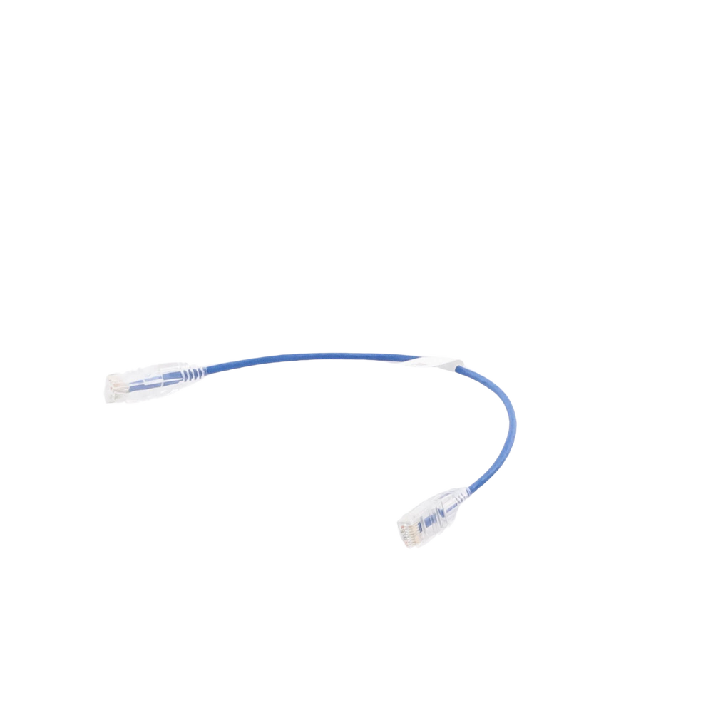 Cable de Parcheo Slim UTP Cat6 - 30 cm (11.81 Pulgadas) Azul Diámetro Reducido (28 AWG)