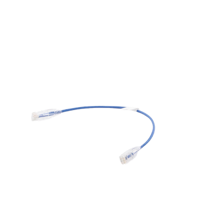 Cable de Parcheo Slim UTP Cat6 - 30 cm (11.81 Pulgadas) Azul Diámetro Reducido (28 AWG)
