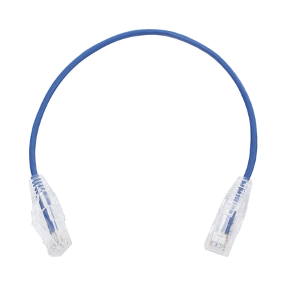 Cable de Parcheo Slim UTP Cat6 - 30 cm (11.81 Pulgadas) Azul Diámetro Reducido (28 AWG)