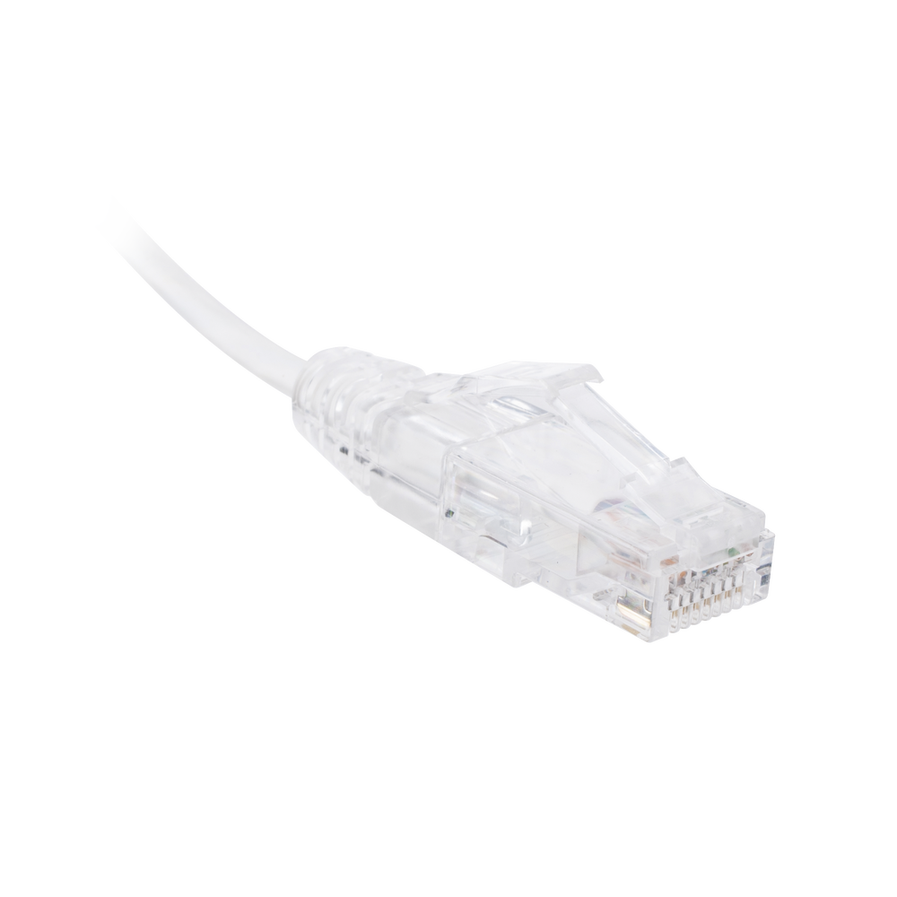 Cable de Parcheo Slim UTP Cat6 - 30 cm (11.81 Pulgadas) Blanco, Diámetro Reducido (28 AWG)