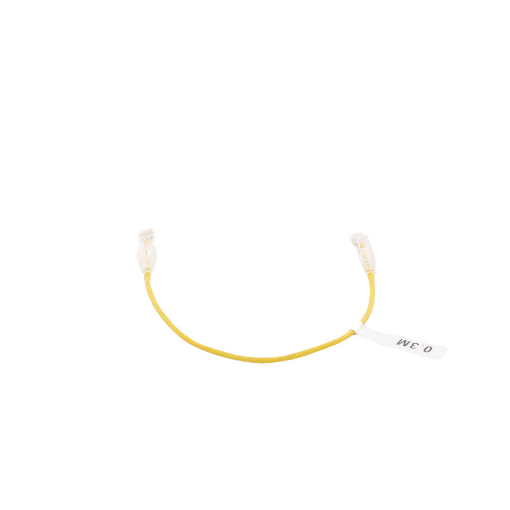 Cable de Parcheo Slim UTP Cat6 - 30 cm (11.81 Pulgadas) Amarillo Diámetro Reducido (28 AWG)