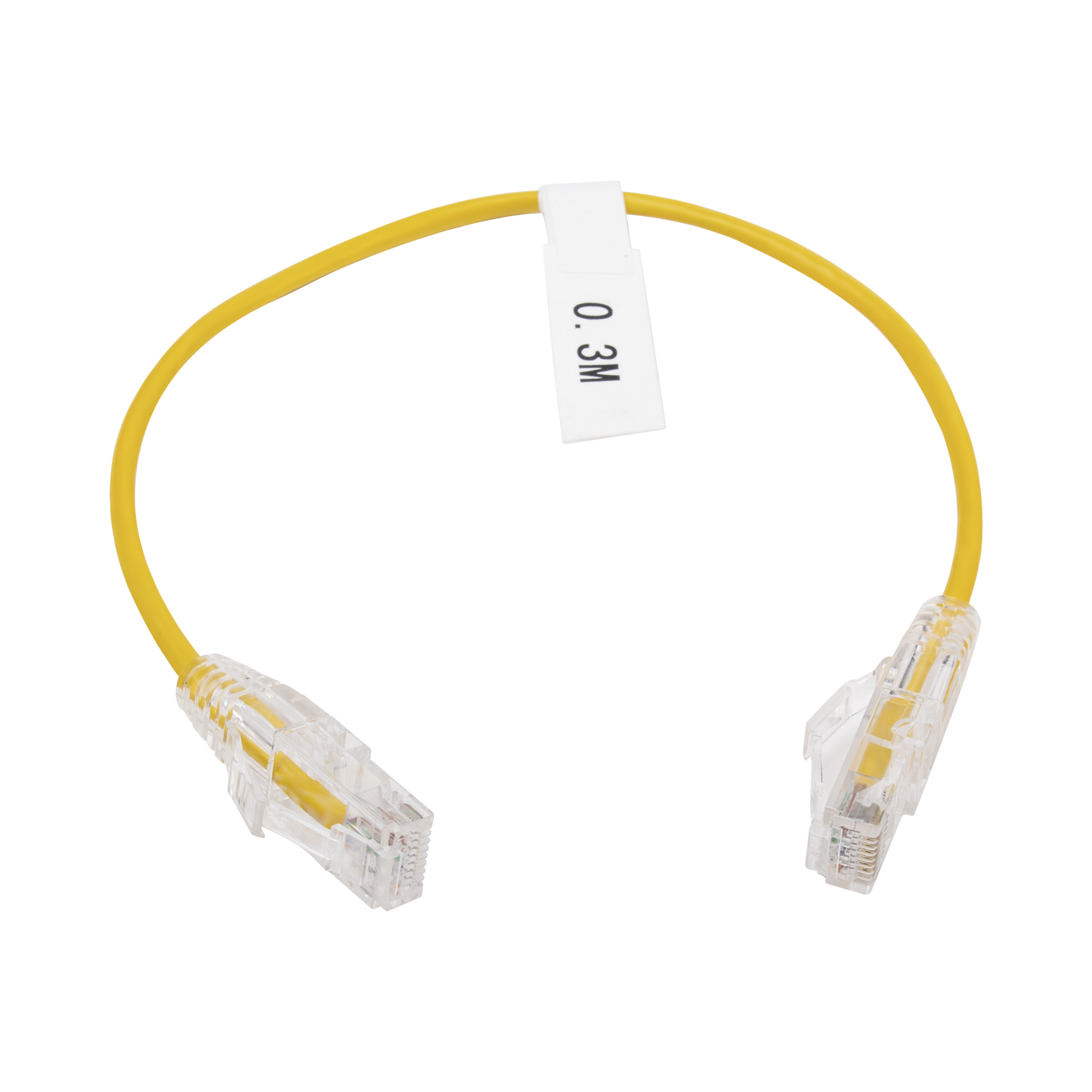 Cable de Parcheo Slim UTP Cat6 - 30 cm (11.81 Pulgadas) Amarillo Diámetro Reducido (28 AWG)