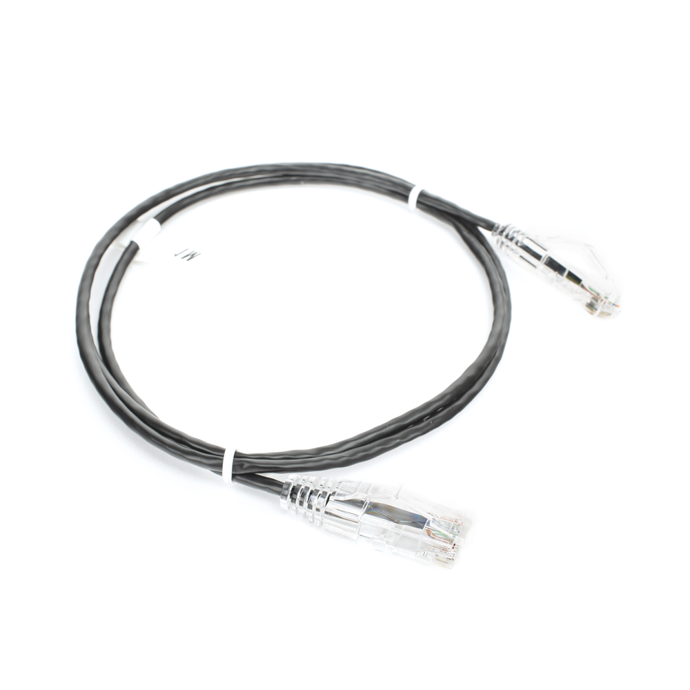 Cable de Parcheo Slim UTP Cat6 - 1 Metro (3.28 Pies), Negro, Diámetro Reducido (28 AWG)