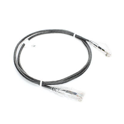 Cable de Parcheo Slim UTP Cat6 - 1 Metro (3.28 Pies), Negro, Diámetro Reducido (28 AWG)