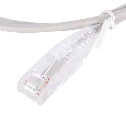 Cable de Parcheo Slim UTP Cat6 - 1 Metro (3.28 Pies), Gris, Diámetro Reducido (28 AWG)