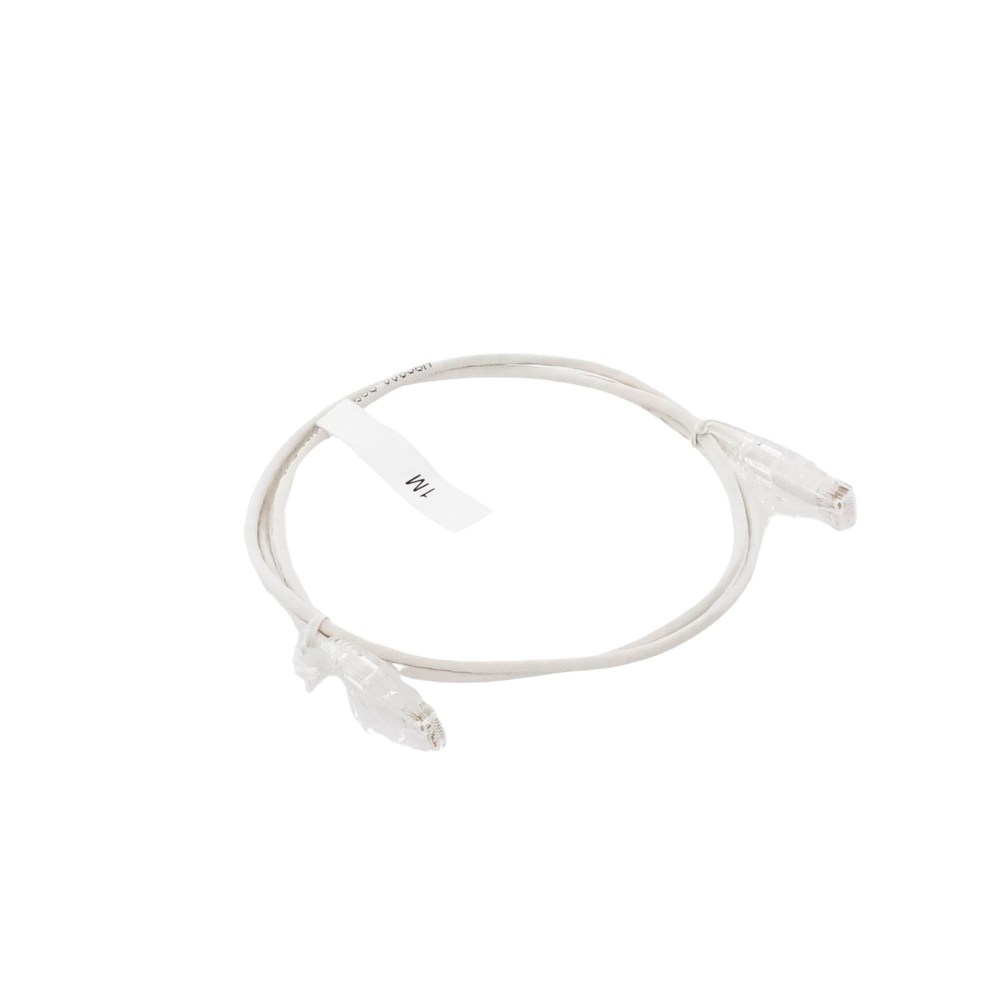 Cable de Parcheo Slim UTP Cat6 - 1 Metro (3.28 Pies), Blanco, Diámetro Reducido (28 AWG)