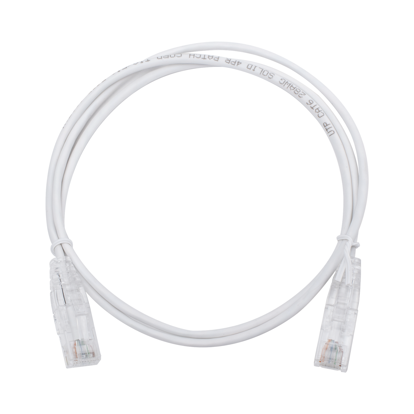 Cable de Parcheo Slim UTP Cat6 - 1 Metro (3.28 Pies), Blanco, Diámetro Reducido (28 AWG)