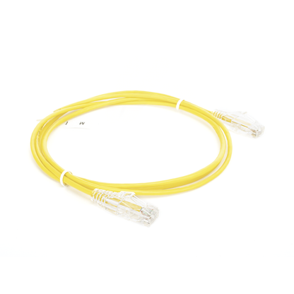 Cable de Parcheo Slim UTP Cat6 - 1 Metro (3.28 Pies), Amarillo, Diámetro Reducido (28 AWG)