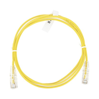 Cable de Parcheo Slim UTP Cat6 - 1 Metro (3.28 Pies), Amarillo, Diámetro Reducido (28 AWG)