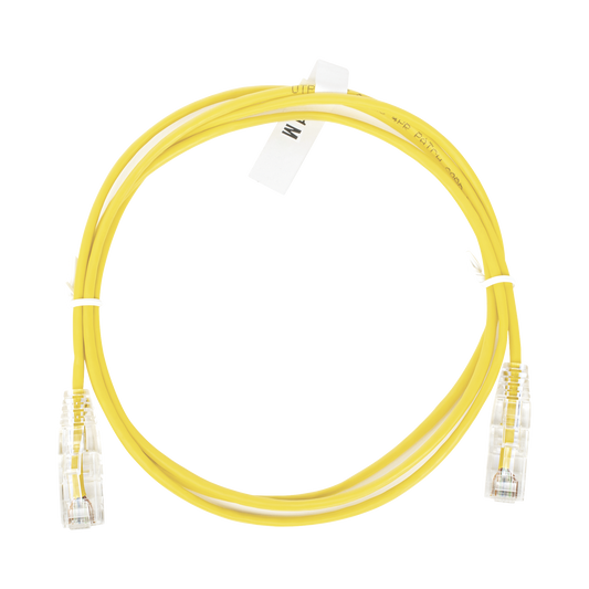 Cable de Parcheo Slim UTP Cat6 - 1 Metro (3.28 Pies), Amarillo, Diámetro Reducido (28 AWG)