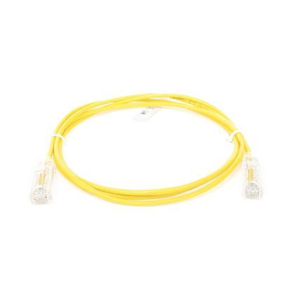 Cable de Parcheo Slim UTP Cat6 - 1.5 Metros (4.92 Pies) Amarillo Diámetro Reducido (28 AWG)