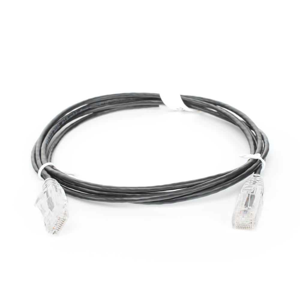 Cable de Parcheo Slim UTP Cat6 - 2 Metros (6.56 Pies) Negro Diámetro Reducido (28 AWG)