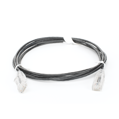 Cable de Parcheo Slim UTP Cat6 - 2 Metros (6.56 Pies) Negro Diámetro Reducido (28 AWG)
