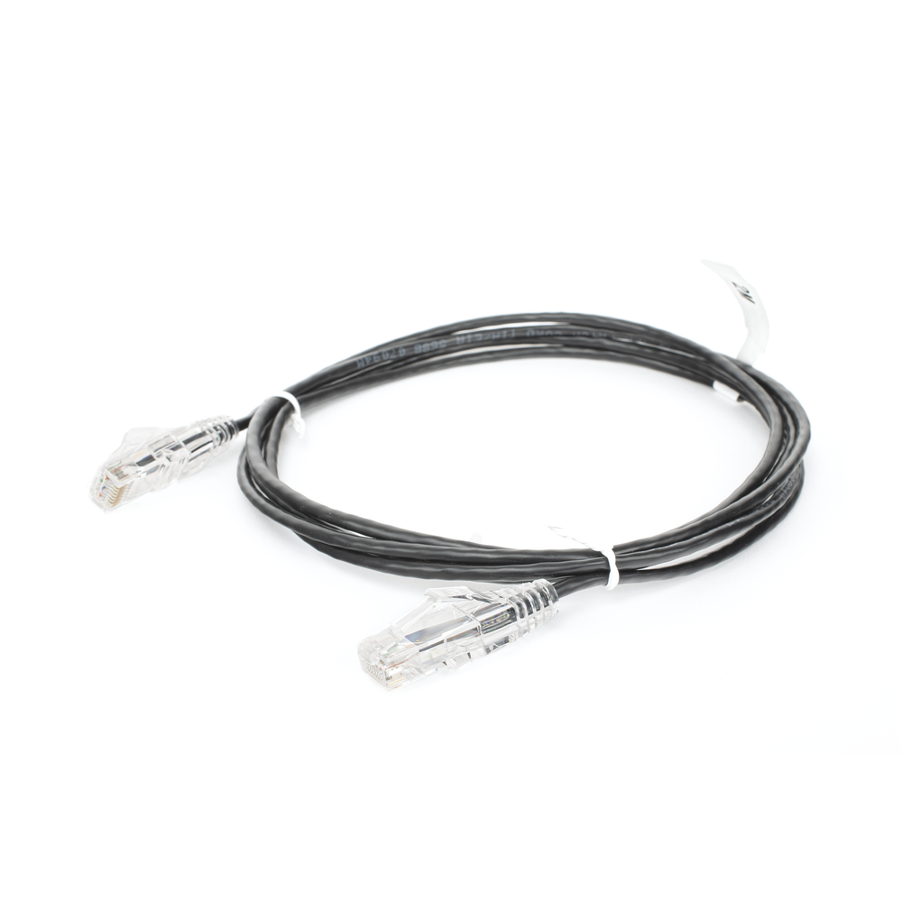 Cable de Parcheo Slim UTP Cat6 - 2 Metros (6.56 Pies) Negro Diámetro Reducido (28 AWG)
