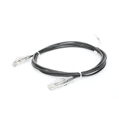 Cable de Parcheo Slim UTP Cat6 - 2 Metros (6.56 Pies) Negro Diámetro Reducido (28 AWG)
