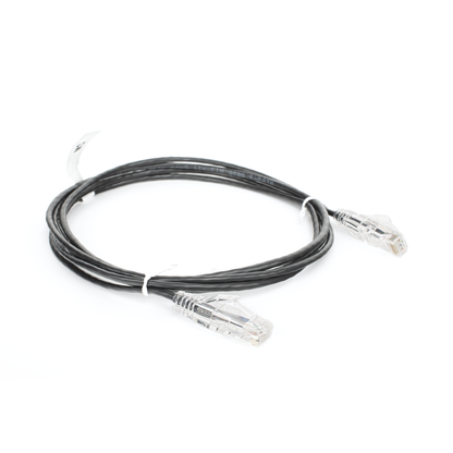 Cable de Parcheo Slim UTP Cat6 - 2 Metros (6.56 Pies) Negro Diámetro Reducido (28 AWG)