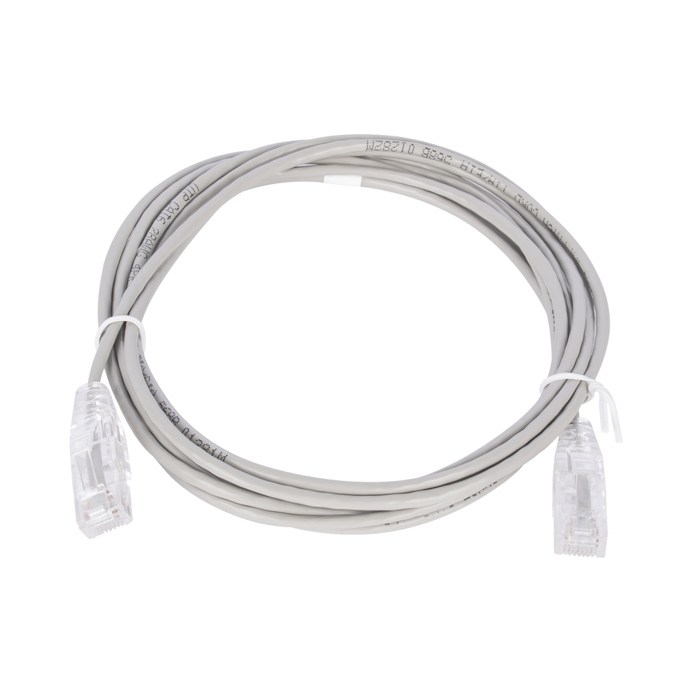 Cable de Parcheo Slim UTP Cat6 - 2 Metros (6.56 Pies) Gris Diámetro Reducido (28 AWG)