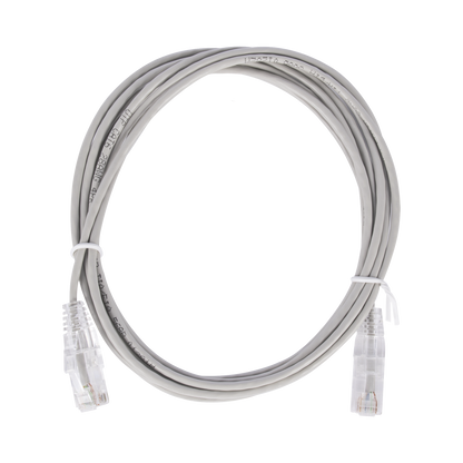 Cable de Parcheo Slim UTP Cat6 - 2 Metros (6.56 Pies) Gris Diámetro Reducido (28 AWG)