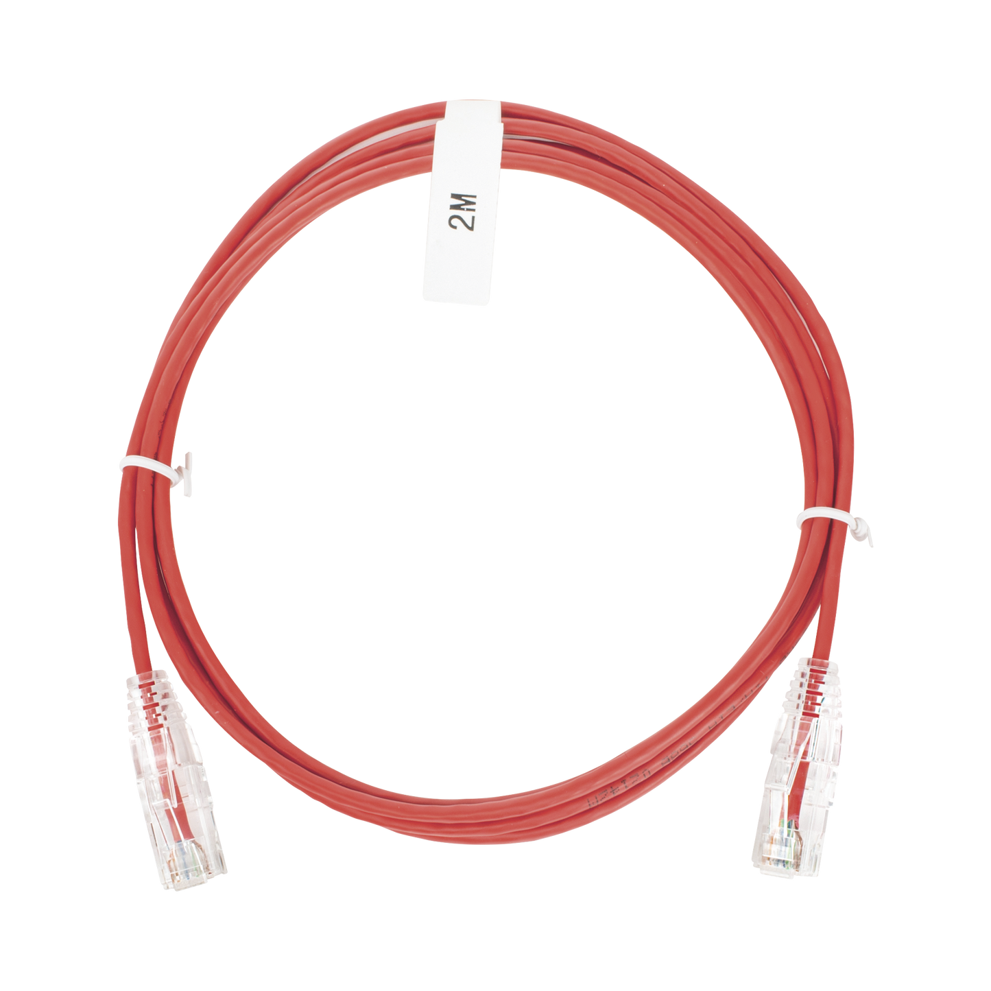 Cable de Parcheo Slim UTP Cat6 - 2 Metros (6.56 Pies) Rojo Diámetro Reducido (28 AWG)