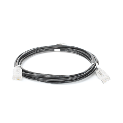 Cable de Parcheo Slim UTP Cat6 - 3 Metros (9.84 Pies) Negro Diámetro Reducido (28 AWG)