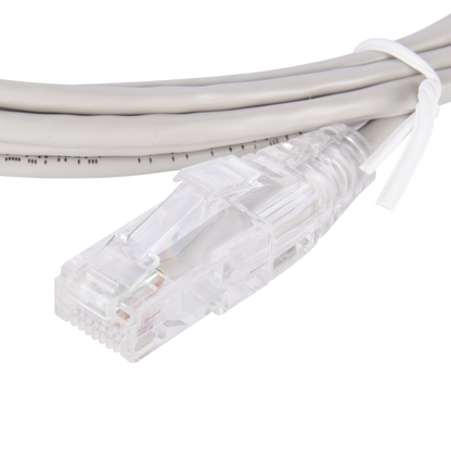 Cable de Parcheo Slim UTP Cat6 - 3 Metros (9.84 Pies) Gris Diámetro Reducido (28 AWG)