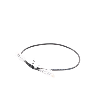 Cable de Parcheo Slim UTP Cat6A - 0.5 Metros (1.64 Pies) Negro, Diámetro Reducido (28 AWG)