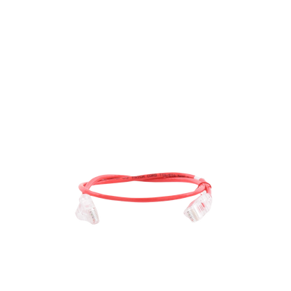 Cable de Parcheo Slim UTP Cat6A - 0.5 Metros (1.64 Pies) Rojo, Diámetro Reducido (28 AWG)