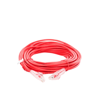 Cable de Parcheo Slim UTP Cat6A - 10 Metros (32.81 Pies) Rojo Diámetro Reducido (28 AWG)