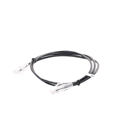 Cable de Parcheo Slim UTP Cat6A - 1 Metro (3.28 Pies) Negro, Diámetro Reducido (28 AWG)