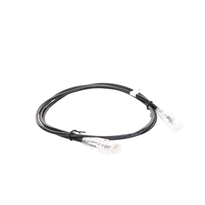 Cable de Parcheo Slim UTP Cat6A - 1 Metro (3.28 Pies) Negro, Diámetro Reducido (28 AWG)
