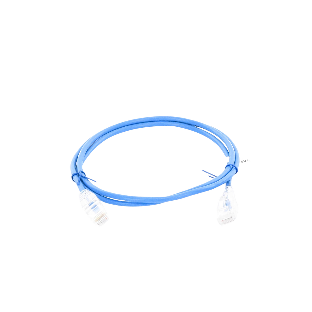 Cable de Parcheo Slim UTP Cat6A - 1 Metro (3.28 Pies) Azul, Diámetro Reducido (28 AWG)