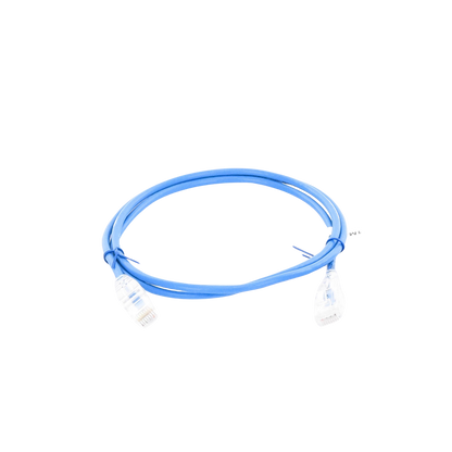 Cable de Parcheo Slim UTP Cat6A - 1 Metro (3.28 Pies) Azul, Diámetro Reducido (28 AWG)