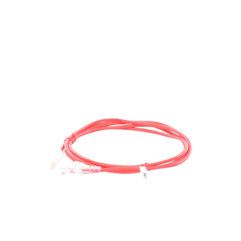 Cable de Parcheo Slim UTP Cat6A - 2 Metros (6.56 Pies) Rojo, Diámetro Reducido (28 AWG)