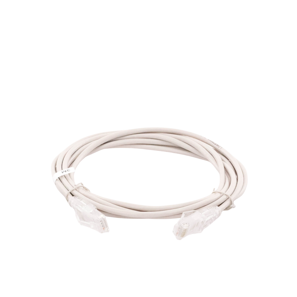 Cable de Parcheo Slim UTP Cat6A - 3 Metros (9.84 Pies) Gris, Diámetro Reducido (28 AWG)