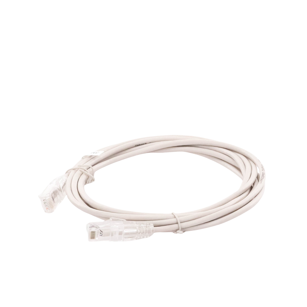Cable de Parcheo Slim UTP Cat6A - 3 Metros (9.84 Pies) Gris, Diámetro Reducido (28 AWG)