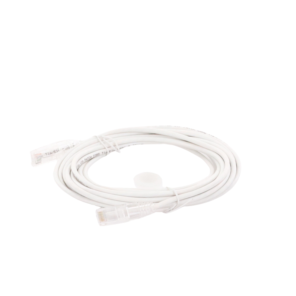 Cable de Parcheo Slim UTP Cat6A - 5 Metros (16.40 Pies) Blanco, Diámetro Reducido (28 AWG)