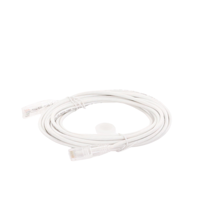 Cable de Parcheo Slim UTP Cat6A - 5 Metros (16.40 Pies) Blanco, Diámetro Reducido (28 AWG)