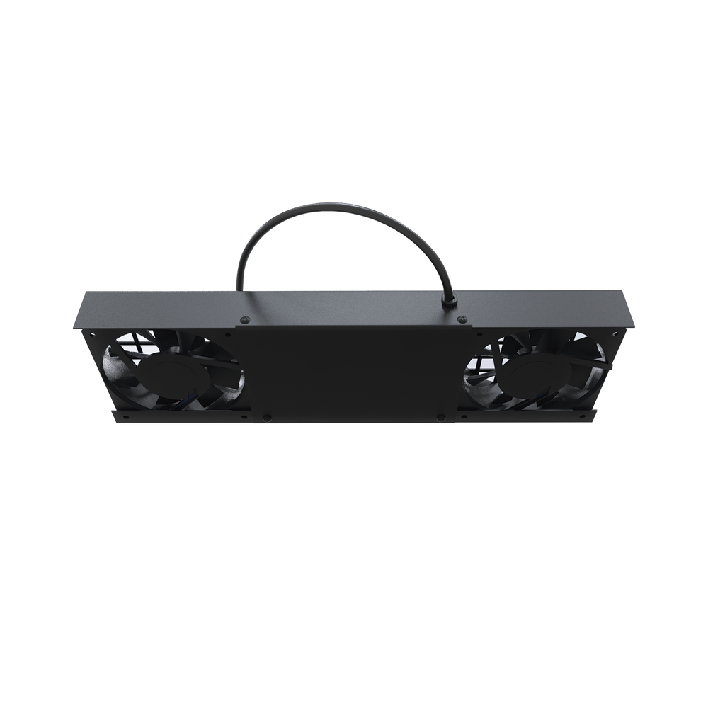 Kit de 2 Ventiladores (12 x 12 cm) con 3 Tomas de Corriente 110 Vca/50 Hz con Clavija